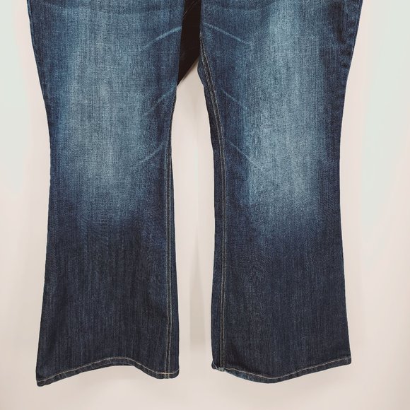 Old Navy The Diva Low Waist Flare Denim Jeans Dark Wash Plus Size 26 Long - Picture 4 of 11